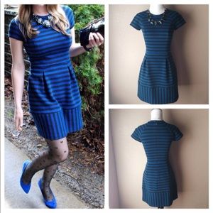 NWT Banana Republic Blue & Black Striped Dress